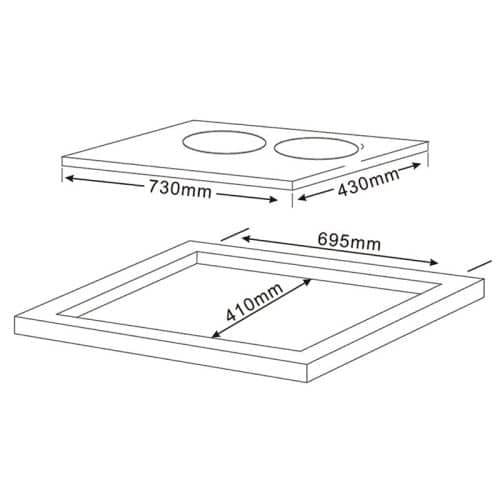Kích thước của Bếp từ Teka IBC 72300