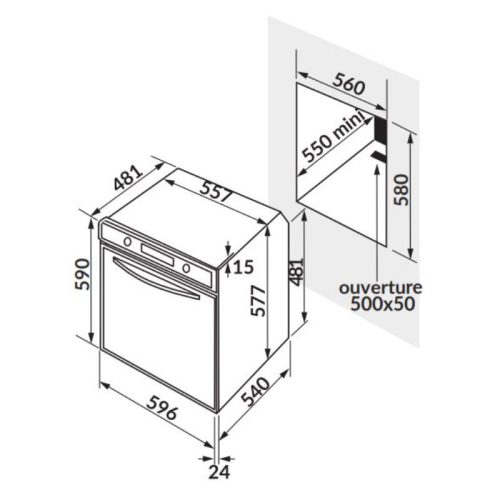 Lò nướng điện ROSIERES RF43IN 3 Kích thước lò nướng điện ROSIERES RF43IN